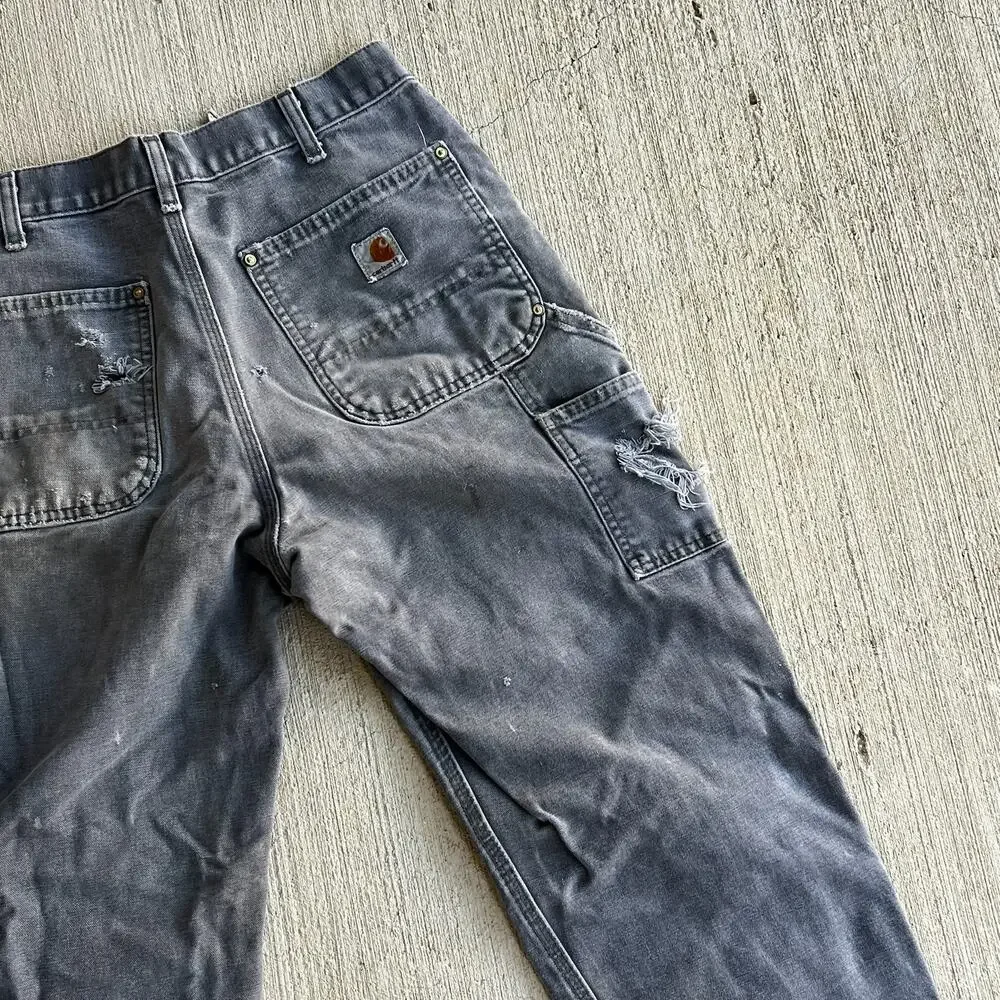 Carhartt B01 GVL gray double knee work wear carpenter pants